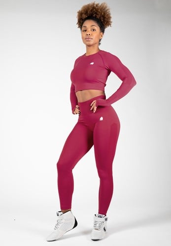 Hilton Seamless Cropped Long Sleeve Fuchsia