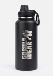 Gorilla Wear Insulated Stainless Steel Water Bottle - Black - 1000 ml