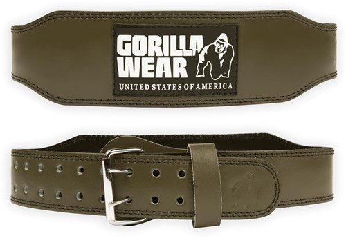 Gorilla Wear Halterriem - 4 Inch Padded Leren Lifting Belt - Legergroen