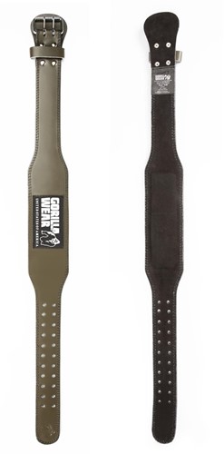 Gorilla Wear Halterriem - 4 Inch Padded Leren Lifting Belt - Legergroen-2