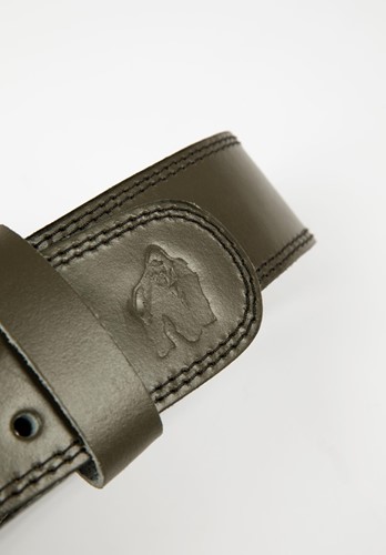 Gorilla Wear Halterriem - 4 Inch Padded Leren Lifting Belt - Legergroen-3