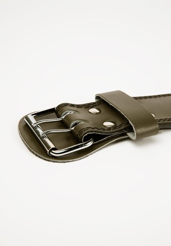 Gorilla Wear 4 Inch Padded Leren Lifting Belt - Legergroen