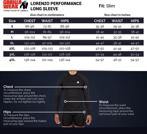 Gorilla Wear Lorenzo Performance Long Sleeve  - Zwart