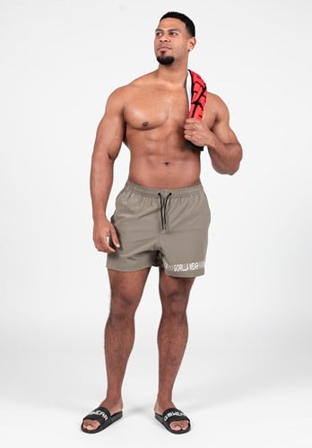 Gorilla Wear Otis Zwembroek - Korte Broek - Legergroen-2