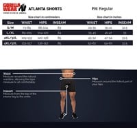 Size Chart Atlanta Shorts
