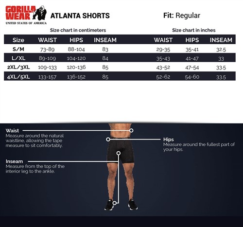 Size Chart Atlanta Shorts