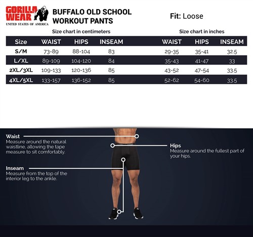 buffalo-old-school-workout-pants-size-chart