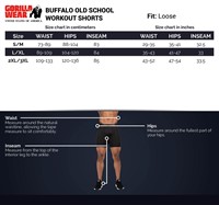buffalo-old-school-workout-shorts-size-charty
