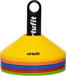 VirtuFit Trainingshoedjes met houder - Pionnen - 50 Stuks - Incl. draagnet