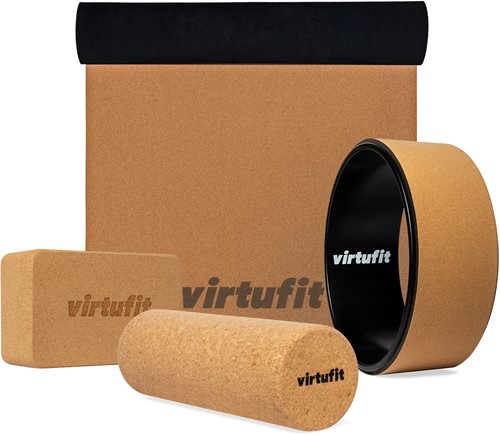 VirtuFit Premium Kurk Yoga Kit - 4-Delig - Ecologisch