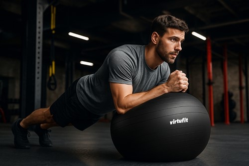 VirtuFit Anti-Burst Fitnessbal Pro - Gymbal - Swiss Ball - met Pomp - Zwart - 55 cm-2