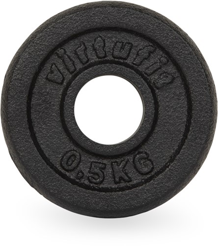 VirtuFit Cast Iron Weight Plate 30 mm - 0.5 kg - Black-3