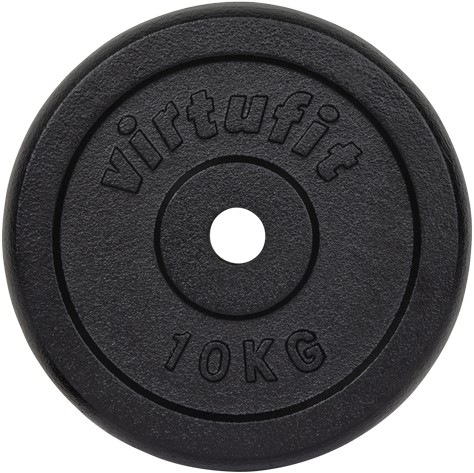 VirtuFit Gietijzeren Halterschijf - Halter gewicht - 30 mm - 10 kg - Zwart-3