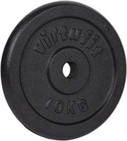 VirtuFit Gietijzeren Halterschijf - Halter gewicht - 30 mm - 10 kg - Zwart