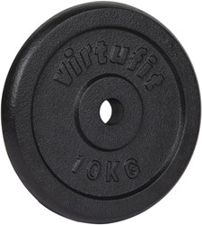 VirtuFit Gietijzeren Halterschijf - Halter gewicht - 30 mm - 10 kg - Zwart