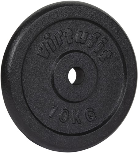 VirtuFit Gietijzeren Halterschijf - Halter gewicht - 30 mm - 10 kg - Zwart