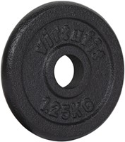 VirtuFit Gietijzeren Halterschijf - Halter gewicht - 30 mm - 1,25 kg - Zwart