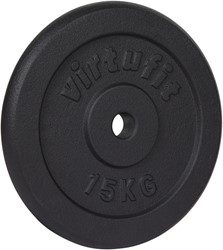 VirtuFit Gietijzeren Halterschijf - Halter gewicht - 30 mm - 15 kg - Zwart
