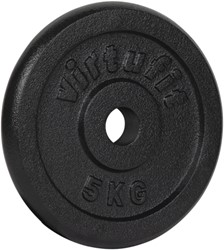 VirtuFit Gietijzeren Halterschijf - Halter gewicht - 30 mm - 5 kg - Zwart