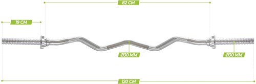 VirtuFit Curlstang - EZ Halterstang - 120 cm - Schroef - 30 mm-2