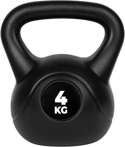 VirtuFit PVC Kettlebell - 4 kg - Zwart