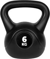 VirtuFit PVC Kettlebell - 6 kg - Zwart