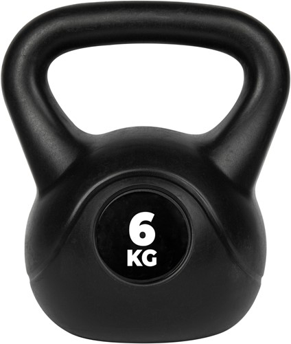 VirtuFit PVC Kettlebell - 6 kg - Zwart