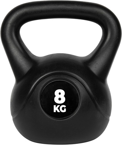 VirtuFit PVC Kettlebell - 8 kg - Zwart