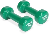 VirtuFit Vinyl Dumbbell Pro - 2 kg - Groen-2