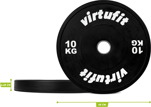 VirtuFit Bumper Plate - Olympische Halterschijf van Rubber - dikte