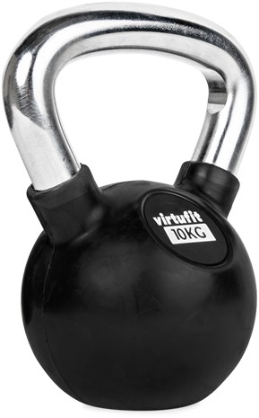 VirtuFit Kettlebell - Rubber/Chroom - 10 kg