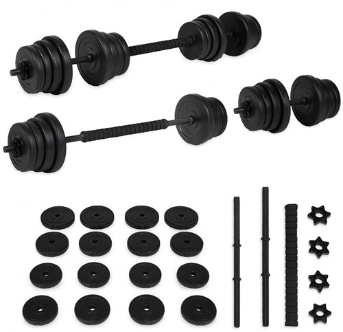 VirtuFit Verstelbare Dumbbellset - 2 in 1 Set - 30 kg - Vinyl
