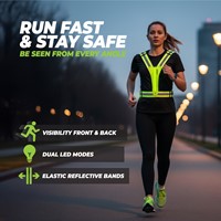 VirtuFit Reflective Safety Vest with LED – Running Lights-3