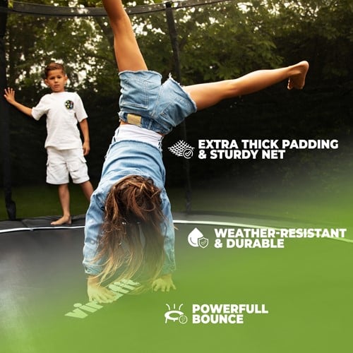 VirtuFit Premium Trampoline met Veiligheidsnet - Zwart - 366 cm-3