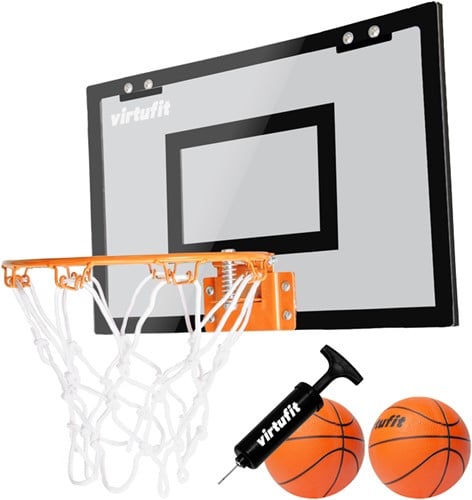VirtuFit Pro Mini Basketbalbord met 2 Ballen en Pomp - Zwart