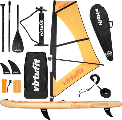 Virtufit Supboard Surfer 305 - Oranje - Inclusief Windzeil en accessoires