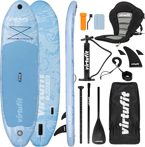 VirtuFit Supboard Cruiser 305 - Azure Blue - Met Kajak zitje, accessoires en draagtas