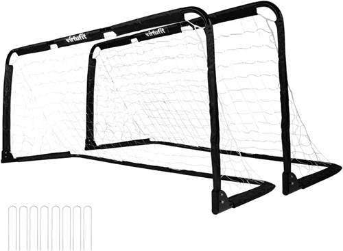 VirtuFit Inklapbaar Voetbaldoel -  Voetbalgoal - 90 x 60 cm (set van 2) - Zwart
