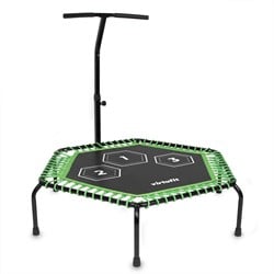 VirtuFit Fitness Trampoline Pro with Handle - Black - Adjustable Height - 127 cm jumping mat