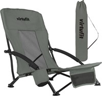 VirtuFit Foldable Beach Chair - Grey