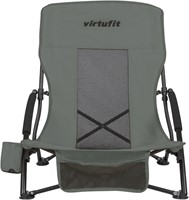VirtuFit Foldable Beach Chair - Grey-2