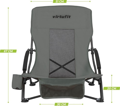 VirtuFit Opvouwbare Strandstoel - Afmetingen