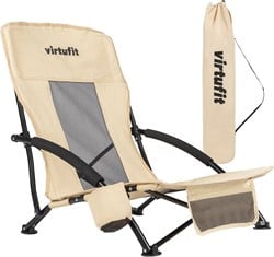 VirtuFit Foldable Beach Chair - Beige