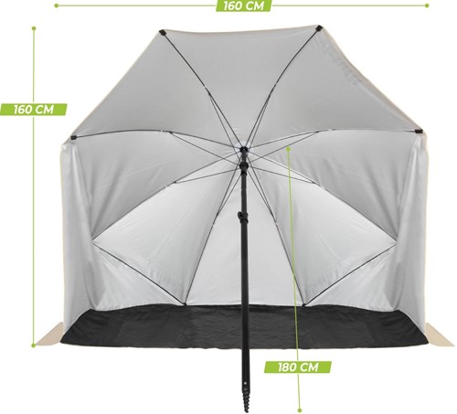 VirtuFit Strandparasol - Windscherm - Afmetingen