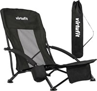 VirtuFit Foldable Beach Chair - Black