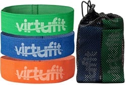 VirtuFit Mini Resistance Bands set - Cotton - 3 Pieces- with Carry Bag