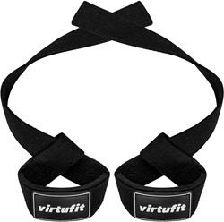 VirtuFit Padded Lifting Straps - Cotton - Black