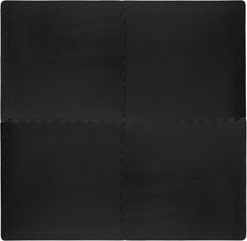 VirtuFit Fitness Puzzelmat - Vloermat - 4-delig - 120 x 120 cm - Zwart