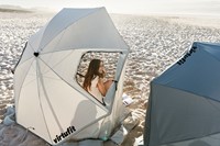 VirtuFit Strandparasol Premium - Windscherm - 225 cm - Grijs - sfeerafbeelding 1
