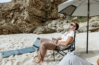 VirtuFit Strandparasol Premium - Windscherm - 225 cm - Grijs - sfeerafbeelding 4